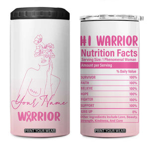 Personalized Breast Cancer Survivor 4 in 1 Can Cooler Tumbler Custom Name Pink Ribbon Chemo Care TB10 One Size: 16 oz Pink Print Your Wear