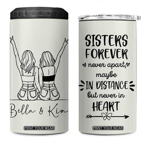 Personalized Long Distance Friendship Gift 4 in 1 Can Cooler Tumbler Custom Name Best Friends Gifts For Women Bestie TB10 One Size: 16 oz Beige Print Your Wear