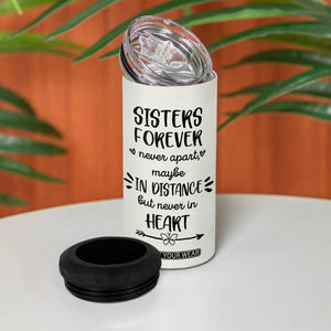Personalized Long Distance Friendship Gift 4 in 1 Can Cooler Tumbler Custom Name Best Friends Gifts For Women Bestie TB10 Print Your Wear
