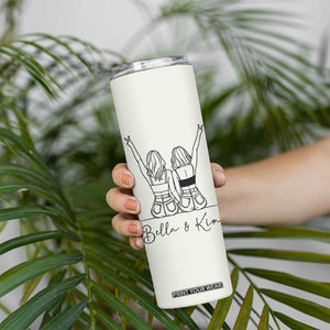 Personalized Long Distance Friendship Gift Skinny Tumbler Custom Name Best Friends Gifts For Women Bestie TB10 Print Your Wear