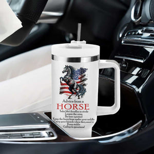 Horse Lovers Tumbler With Handle Advice From A Horse Inspiration TB10 Print Your Wear