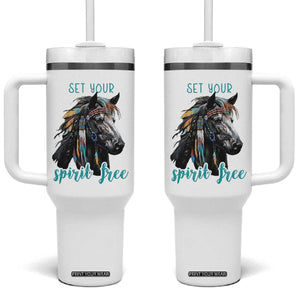 Horse Lovers Tumbler With Handle Cowgirl Cowboy Equestrian Gifts TB10 One Size: 40 oz White Print Your Wear