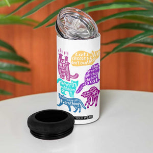 Cat Lover Gifts 4 in 1 Can Cooler Tumbler Kitten Quotes From Famous Writers Authors and Feline Lovers TB10 Print Your Wear