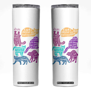 Cat Lover Gifts Skinny Tumbler Kitten Quotes From Famous Writers Authors and Feline Lovers TB10 White Print Your Wear
