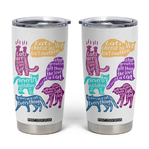 Cat Lover Gifts Tumbler Cup Kitten Quotes From Famous Writers Authors and Feline Lovers TB10 White Print Your Wear