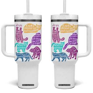 Cat Lover Gifts Tumbler With Handle Kitten Quotes From Famous Writers Authors and Feline Lovers TB10 One Size: 40 oz White Print Your Wear