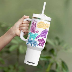 Cat Lover Gifts Tumbler With Handle Kitten Quotes From Famous Writers Authors and Feline Lovers TB10 Print Your Wear