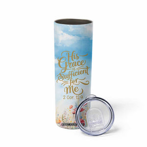 Christian Gifts For Women Skinny Tumbler Encouraging Bible Verse Cross His Grace Is Sufficient For Me TB10 Print Your Wear