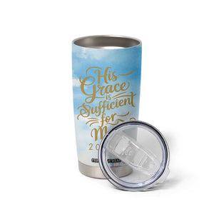 Christian Gifts For Women Tumbler Cup Encouraging Bible Verse Cross His Grace Is Sufficient For Me TB10 Print Your Wear