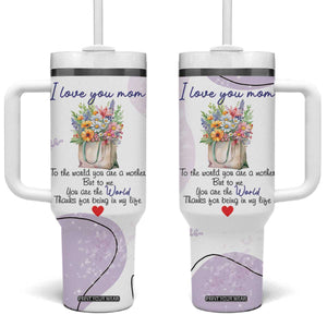 Birthday Gifts For Mom Tumbler With Handle From Daughter Son I Love You Mom Valentines Mothers Day Present TB10 One Size: 40 oz Purple Print Your Wear