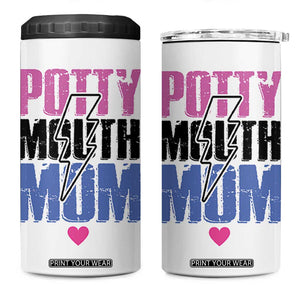 Funny Mom Birthday Gift 4 in 1 Can Cooler Tumbler Potty Mouth Mom Valentines Mothers Day Present TB10 One Size: 16 oz White Print Your Wear