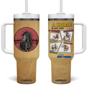 Horse Lovers Tumbler With Handle Inspiration Equestrian Girls Cowgirl Gifts TB10 One Size: 40 oz Brown Print Your Wear