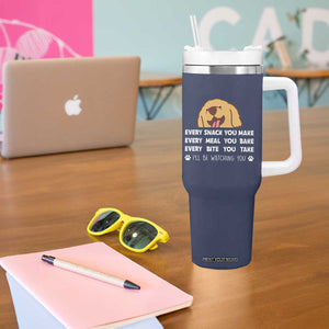 Funny Dog Lover Tumbler With Handle Retro Peeking Dog Every Snack You Make Fun Pet Humor TB10 Print Your Wear