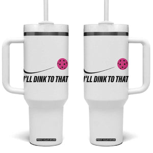 Pickleball Gifts For Women Tumbler With Handle Dink Responsibly Pickle Ball Lovers Player Coach TB10 One Size: 40 oz White Print Your Wear
