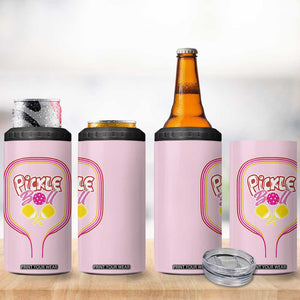 Pickleball Gifts For Women 4 in 1 Can Cooler Tumbler Womens Pink Pickle Ball Lovers Player Coach TB10 Print Your Wear