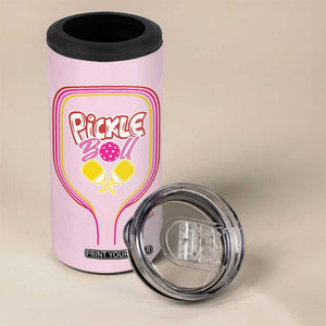 Pickleball Gifts For Women 4 in 1 Can Cooler Tumbler Womens Pink Pickle Ball Lovers Player Coach TB10 Print Your Wear