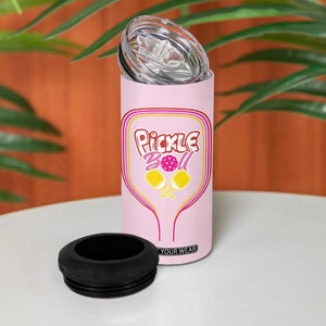Pickleball Gifts For Women 4 in 1 Can Cooler Tumbler Womens Pink Pickle Ball Lovers Player Coach TB10 Print Your Wear