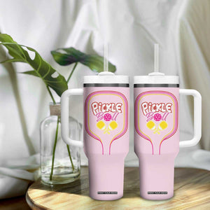 Pickleball Gifts For Women Tumbler With Handle Womens Pink Pickle Ball Lovers Player Coach TB10 Print Your Wear