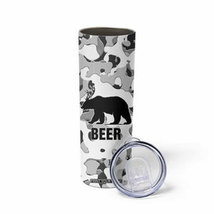 Funny Bear Beer Lovers Skinny Tumbler Camo Bear Hunting TB10 Print Your Wear
