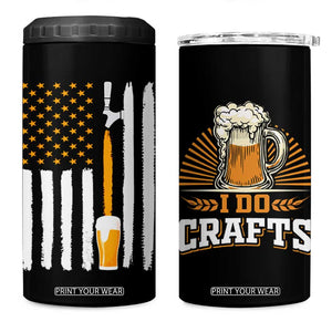 Craft Beer 4 in 1 Can Cooler Tumbler Vintage I Do Crafts Home Brew American Flag TB10 One Size: 16 oz Black Print Your Wear
