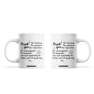Appreciation Gifts Coffee Mug Flower Thank You Being A Part Of My Journey TB10 Cream Print Your Wear