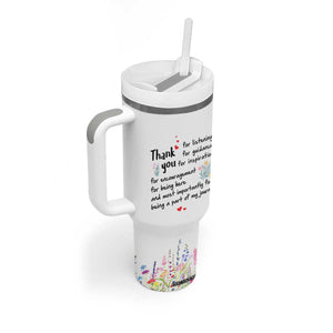 Appreciation Gifts Tumbler With Handle Flower Thank You Being A Part Of My Journey TB10 Print Your Wear