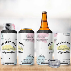 Daily Bible Affirmations 4 in 1 Can Cooler Tumbler Christian Mental Health Encouraging Gift TB10 Print Your Wear