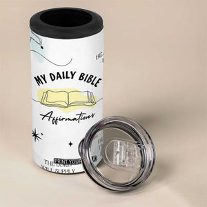 Daily Bible Affirmations 4 in 1 Can Cooler Tumbler Christian Mental Health Encouraging Gift TB10 Print Your Wear