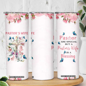 Pastor Wife Appreciation Gifts Skinny Tumbler Pastors Wives Gifts Christian Flower Cross TB10 Print Your Wear