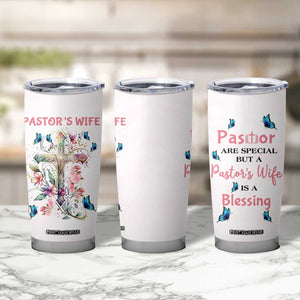 Pastor Wife Appreciation Gifts Tumbler Cup Pastors Wives Gifts Christian Flower Cross TB10 Print Your Wear