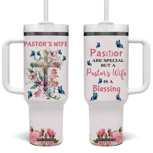 Pastor Wife Appreciation Gifts Tumbler With Handle Pastors Wives Gifts Christian Flower Cross TB10 One Size: 40 oz Pink Print Your Wear