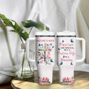 Pastor Wife Appreciation Gifts Tumbler With Handle Pastors Wives Gifts Christian Flower Cross TB10 Print Your Wear