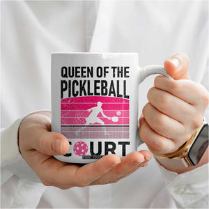 Pickleball Gifts For Women Coffee Mug Queen Of The Court Pink Pickle Ball Lovers Player Coach TB10 Print Your Wear