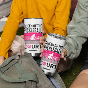 Pickleball Gifts For Women Tumbler Cup Queen Of The Court Pink Pickle Ball Lovers Player Coach TB10 Print Your Wear