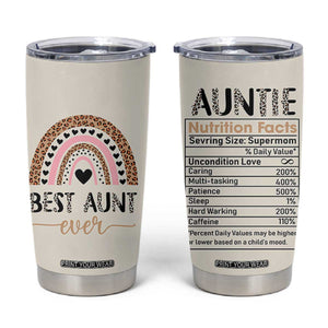 Gift For Aunt Tumbler Cup Best Aunt Ever Leopard Print TB10 Beige Print Your Wear