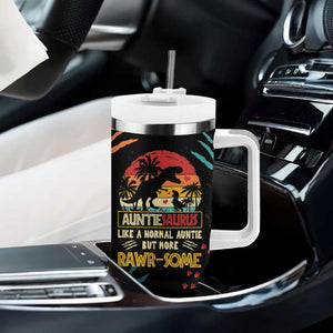 Auntiesaurus Dinosaur Tumbler With Handle Auntie Saurus Family Like A Normal Auntie But More Rawr-Some TB10 Print Your Wear