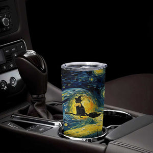 Halloween Kamala Harris 2024 Tumbler Cup Wichy Vibes Starry Night Funny Black Cat Lady With Chucks Trump Hair TB10 Print Your Wear