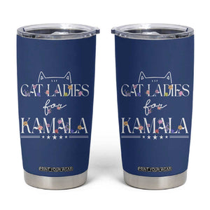 Childless Cat Ladies For Kamala Harris 2024 Tumbler Cup Madam President Mama Gifts for Pet Lovers TB10 Navy Print Your Wear