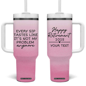 Personalized Retirement Tumbler With Handle Custom Name Officially Retired Gift For Boss Co Worker TB10 One Size: 40 oz Pink Print Your Wear