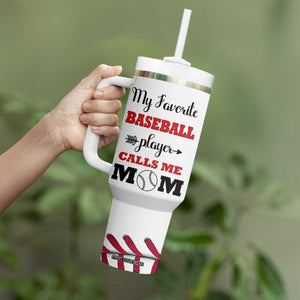Baseball Mom Tumbler With Handle My Favorite Player Calls Me Mom Mothers Day TB10 Print Your Wear