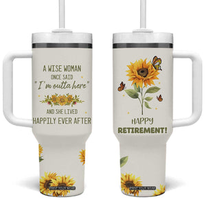 Retirement Gifts For Woman Tumbler With Handle Coworker Leaving A Wise Woman Once Said Im Outta Here Sunflower TB10 One Size: 40 oz Yellow Print Your Wear