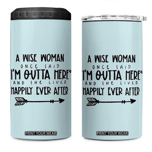 Retirement Gift For Women 2026 4 in 1 Can Cooler Tumbler A Wise Woman Once Said Im Outta Here TB10 One Size: 16 oz Blue Print Your Wear