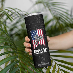 Braap Motocross Dirt Bike Skinny Tumbler Braaap Vintage USA American Flag Vintage Bikers Club TB10 Print Your Wear