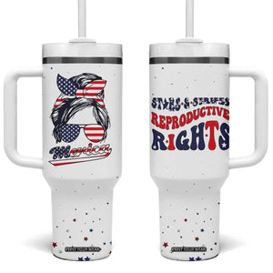 Retro Reproductive Rights Tumbler With Handle Merica Stars Stripes Feminist 4th Of July TB10 One Size: 40 oz White Print Your Wear
