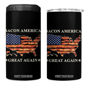 Funny Bacon American Great Again US Flag 4 in 1 Can Cooler Tumbler TB10 One Size: 16 oz Black Print Your Wear
