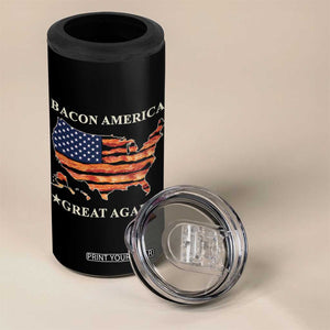 Funny Bacon American Great Again US Flag 4 in 1 Can Cooler Tumbler TB10 Print Your Wear