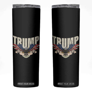 Trump 2024 Skinny Tumbler 45 47 American Election Republican Conservative US Flag Eagle TB10 Black Print Your Wear