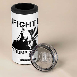 Trump Raised Fist 4 in 1 Can Cooler Tumbler Fight Trump 2024 American Flag TB10 Print Your Wear