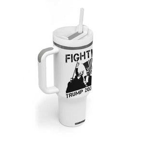 Trump Raised Fist Tumbler With Handle Fight Trump 2024 American Flag TB10 Print Your Wear