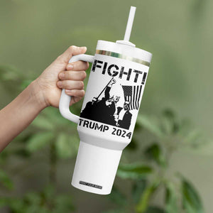 Trump Raised Fist Tumbler With Handle Fight Trump 2024 American Flag TB10 Print Your Wear